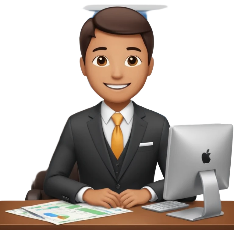 i need an image of a man named clyde who provides basic credit reports. his girlfriend bonny is abind market analyst emoji