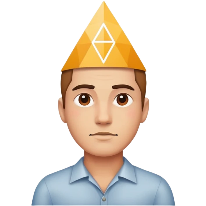 man with trangle on head emoji