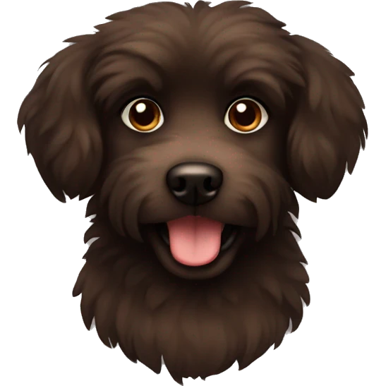 Dark brown fluffy dog emoji