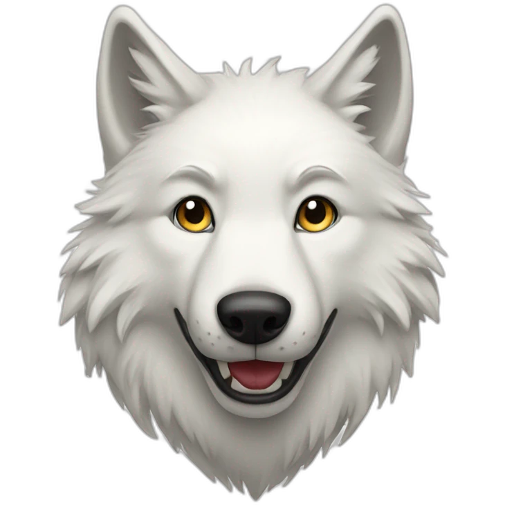 white wolf saying hello emoji