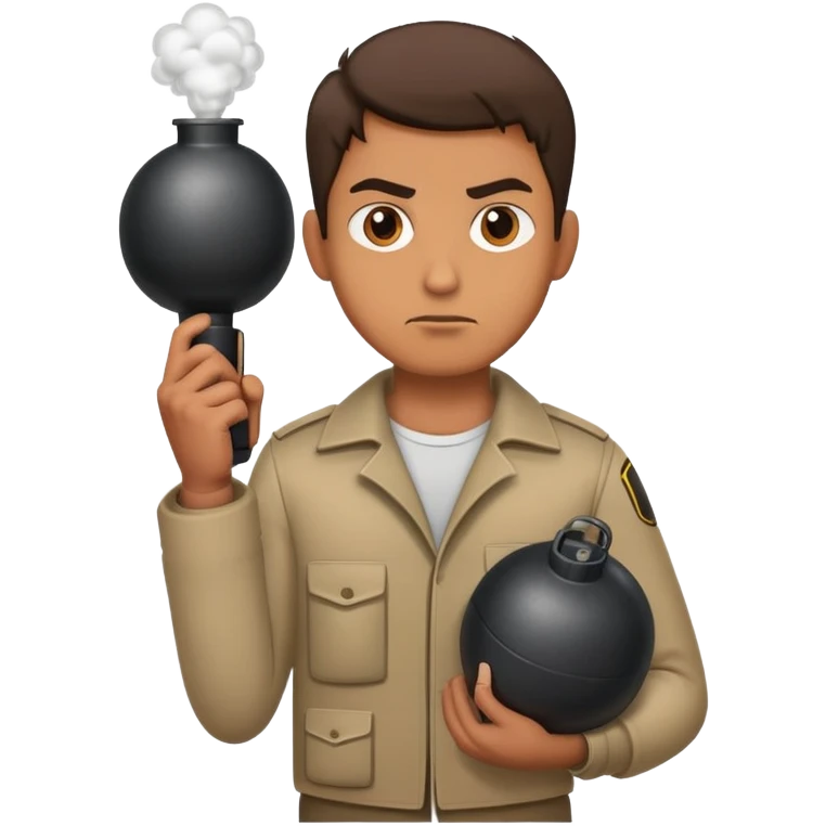 Guy with bomb emoji