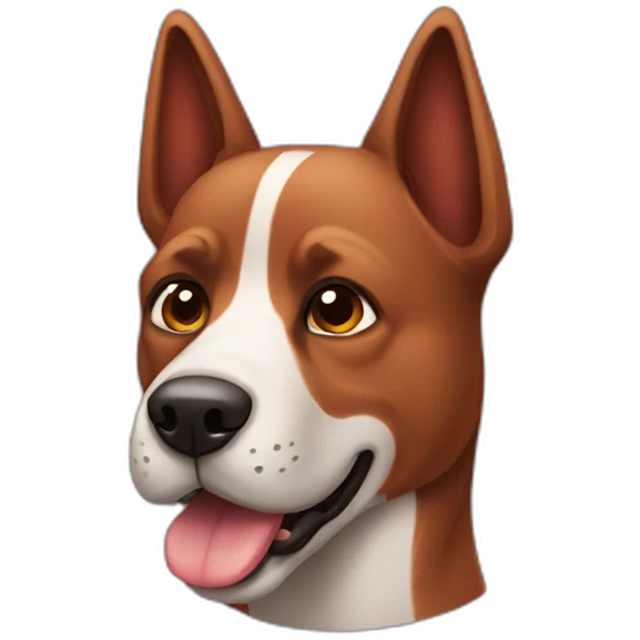 perro marron con orejas grandes emoji