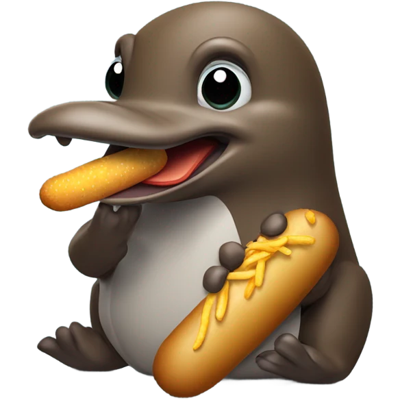 Platypus eating a corndog  emoji