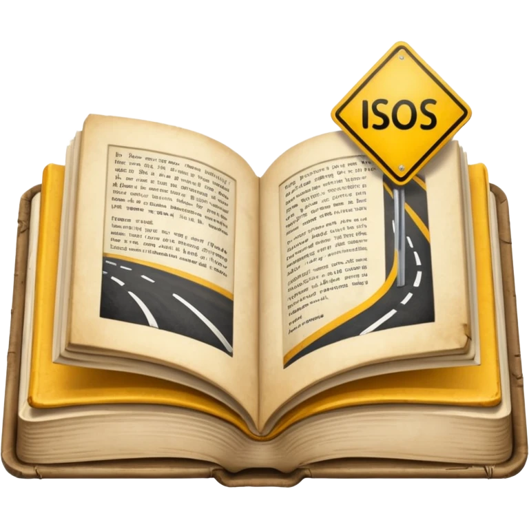open book with a road sign inside emoji