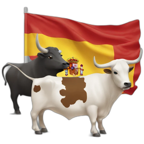 Spanish flag with condor and bull emoji