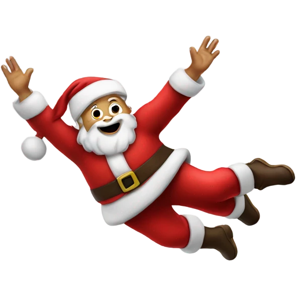 Santa flying upside down emoji