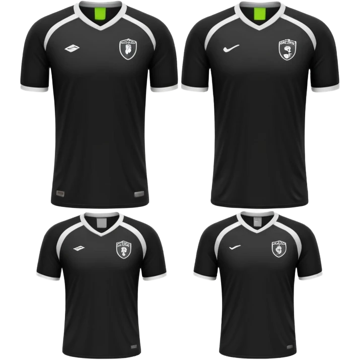 collection maillot de foot noir différents modèles emoji