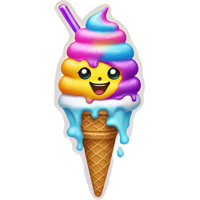 lisa frank sparkle ice cream emoji