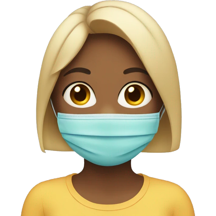 girl wearing mask that covers mouth and nose emoji