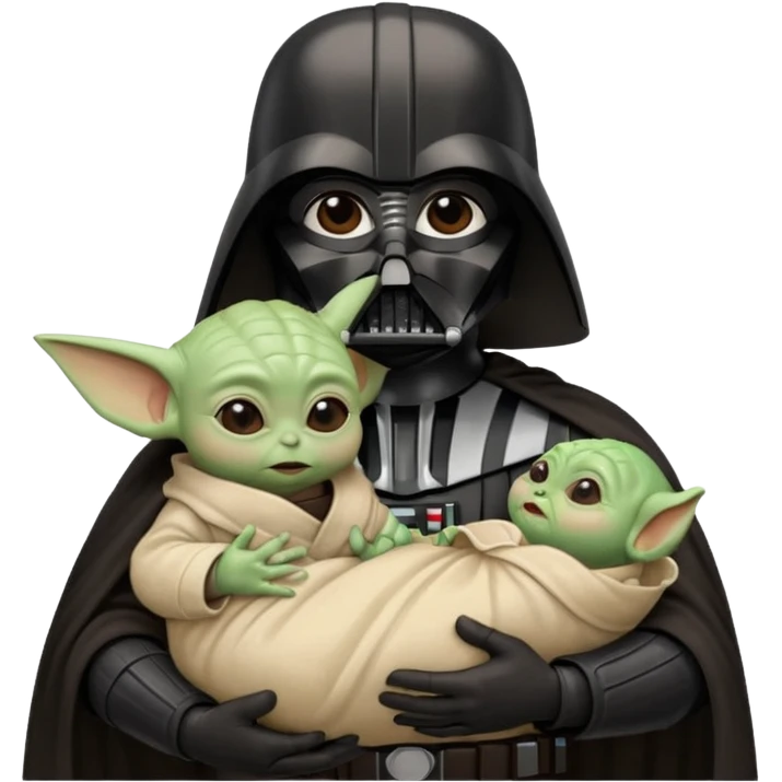 Darth Vader holding baby Yoda emoji