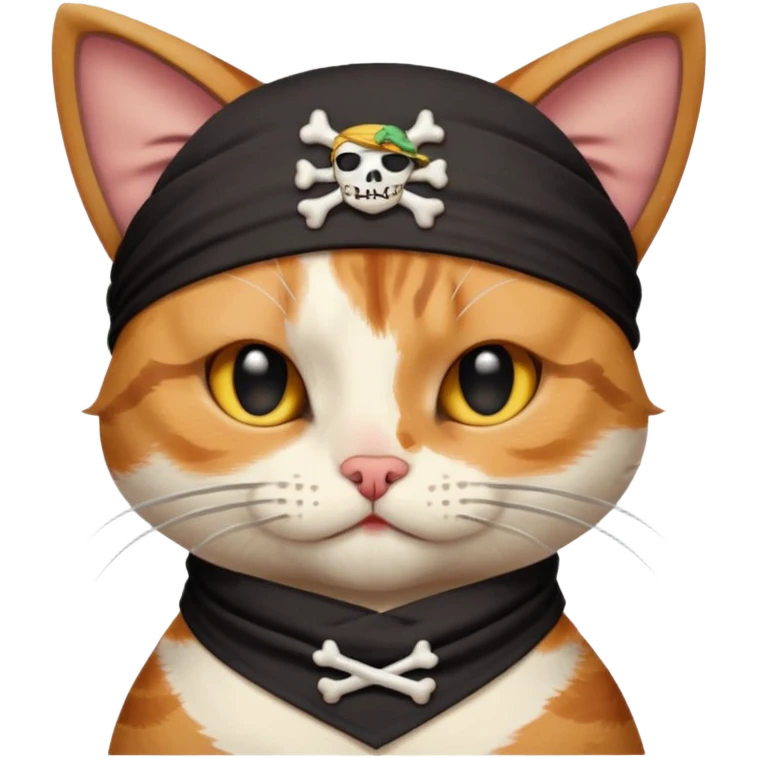 pirate cats with one eye closed with band emoji