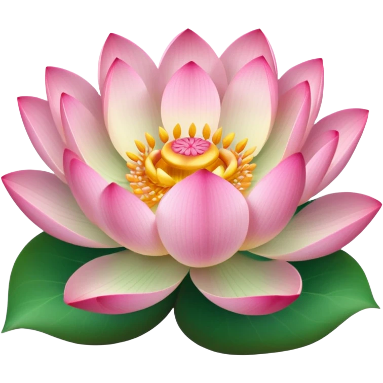 blooming lotus with leaf emoji