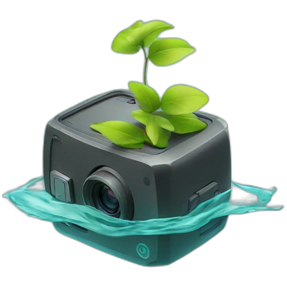 small-leaf-floating-on-water-block-and-security-ptz-camera-behind emoji