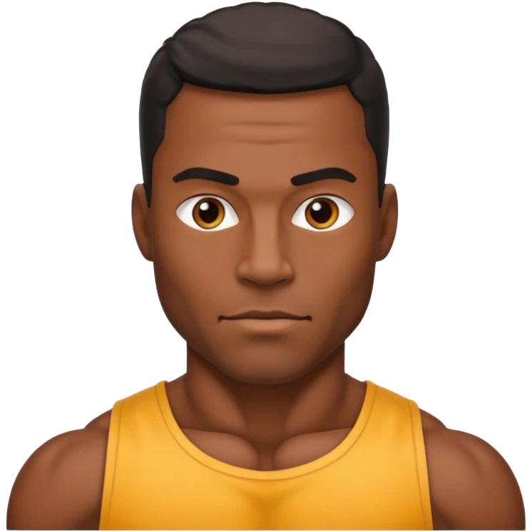 Big black guy showing his muscles emoji