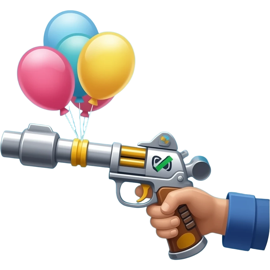 App logo for my game app that is about balloon shooting emoji