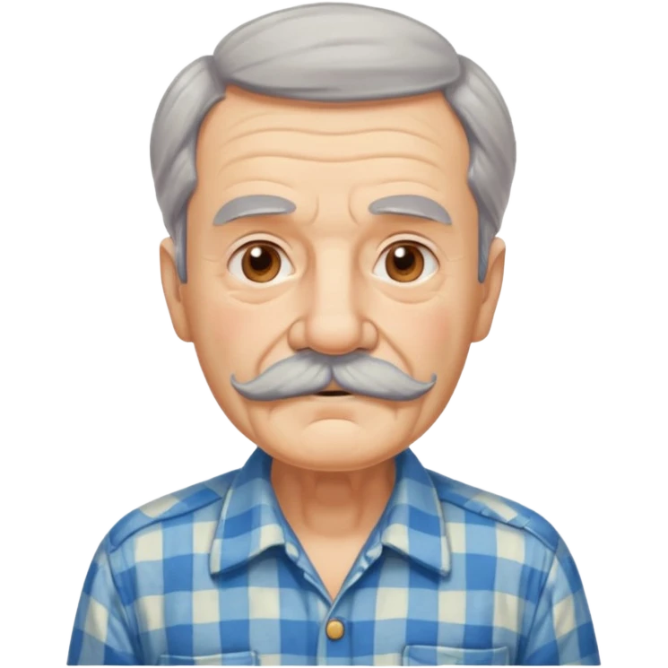 mustached elderly man with vintage shirt emoji
