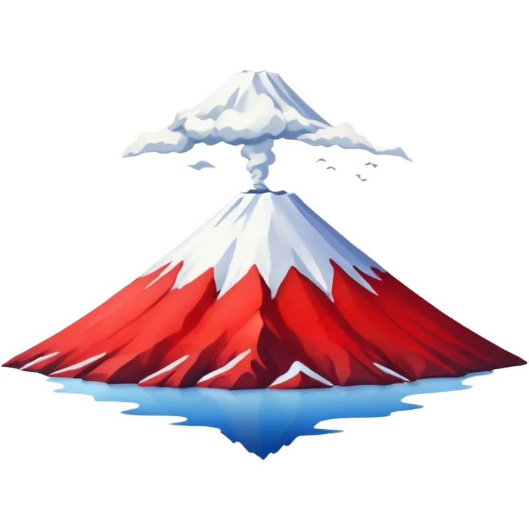 Mount Fuji with red color and nothing else. emoji