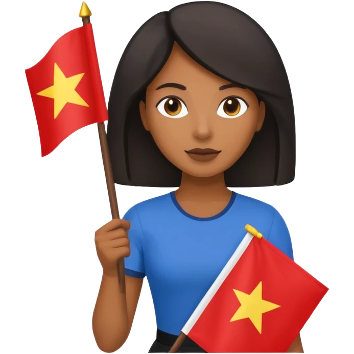 flat Flag holder black woman emoji