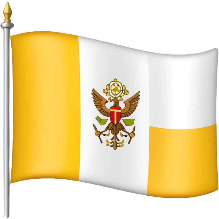 Realistic Vatican City flag yellow and white  emoji