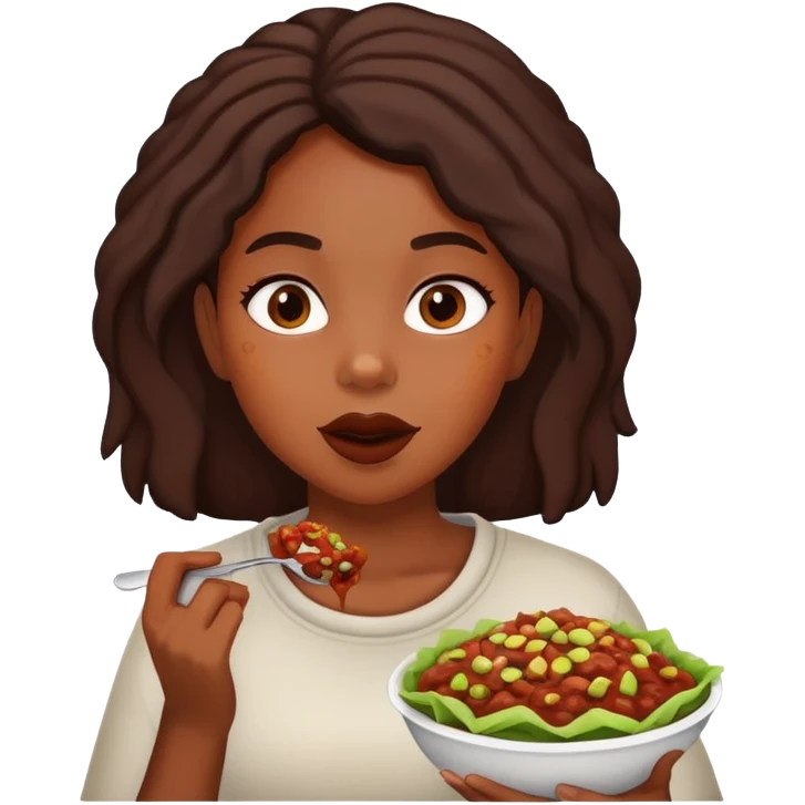 black girl eating chipotle  emoji