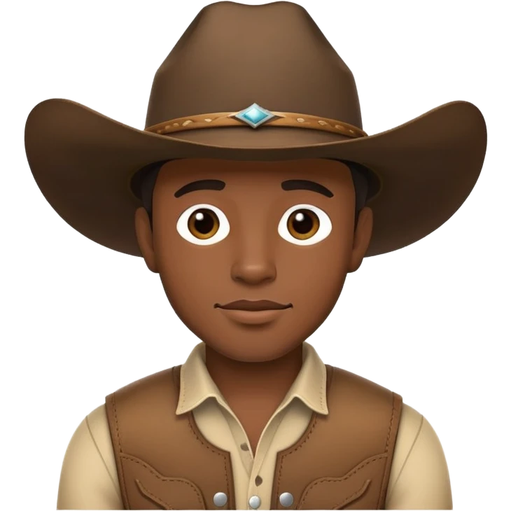 Black man tilting cowboy hat emoji