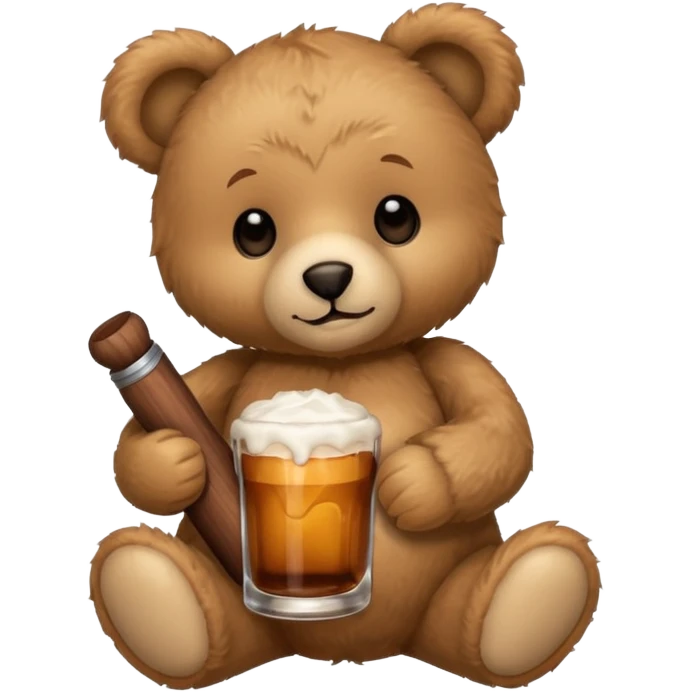 teddy bear with argentine mate emoji