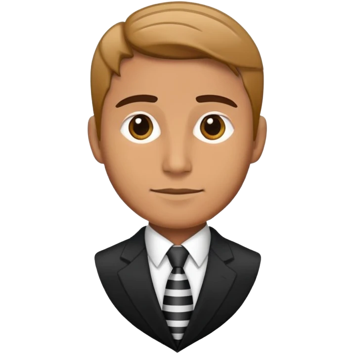 man wearing a suit with black horizontal stripes emoji