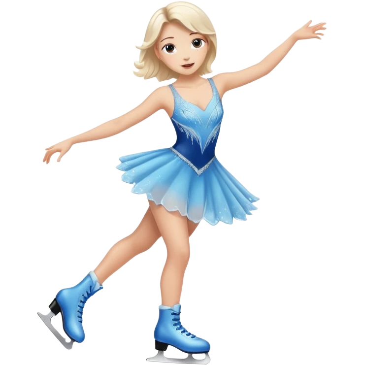 buz pıstının ustunde kayan,yarısma ıcın elbıse gıymıs ve artıstık hareketler yapan kadın emojısı  emoji