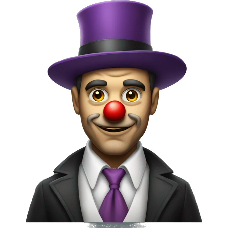 handsome rugged mafia boss dressed as clown emoji