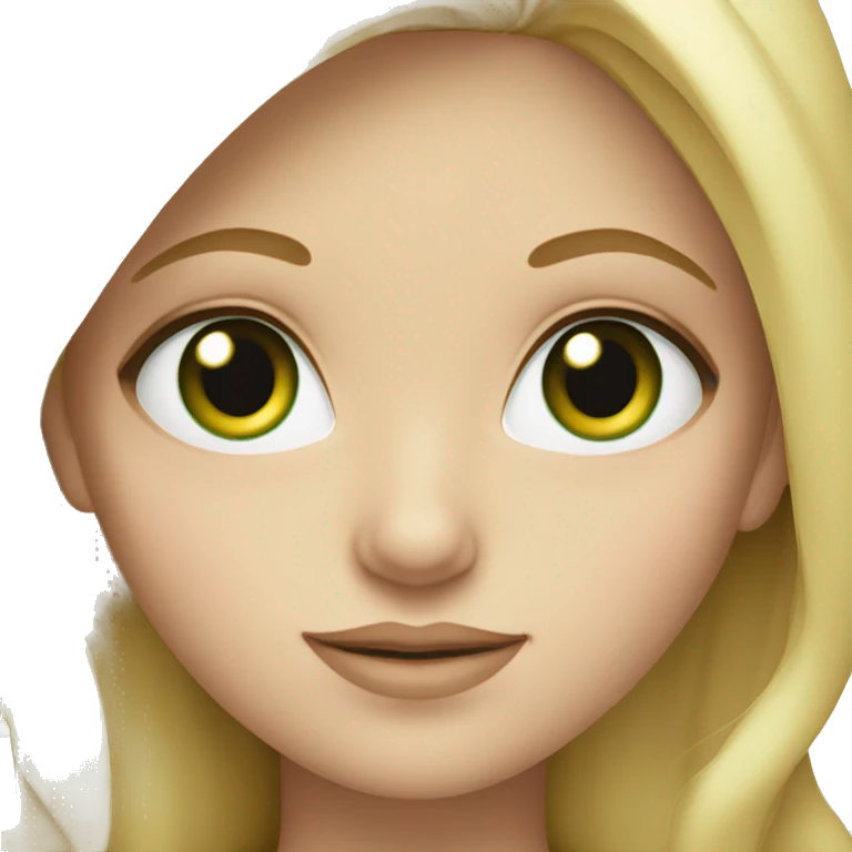 blonde white girl with green eyes   emoji