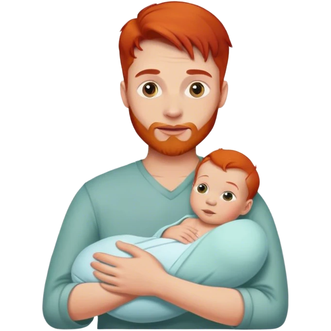 Proud redhead Vather with his newborn emoji
