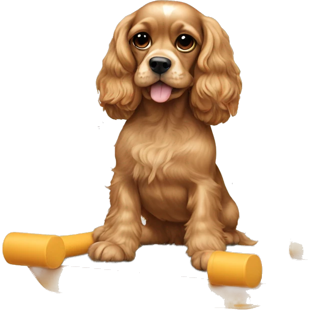 cocker spaniel doing pilates emoji