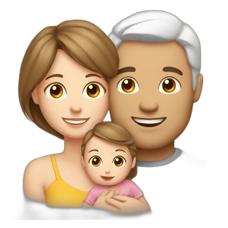 White couple with baby girl emoji