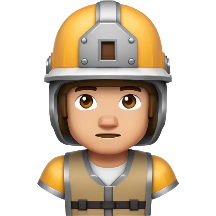 Minecraft character wearing a helmet emoji
