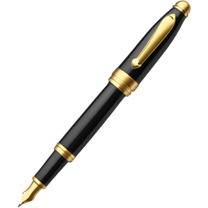 3D academic premium golden black Fountain Pe emoji