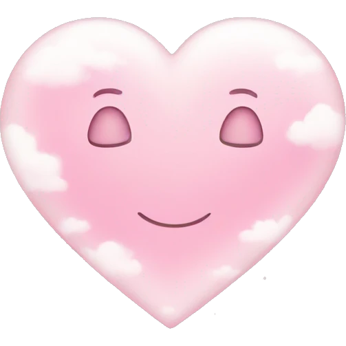 Light pink heart with sparkles and clouds emoji