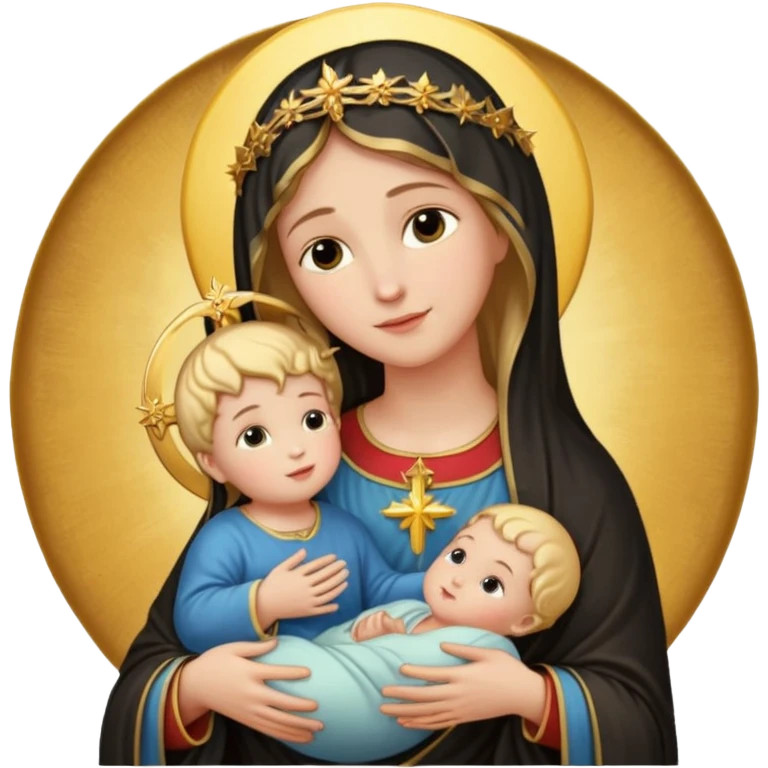 Image of the Mother of God in a frame emoji