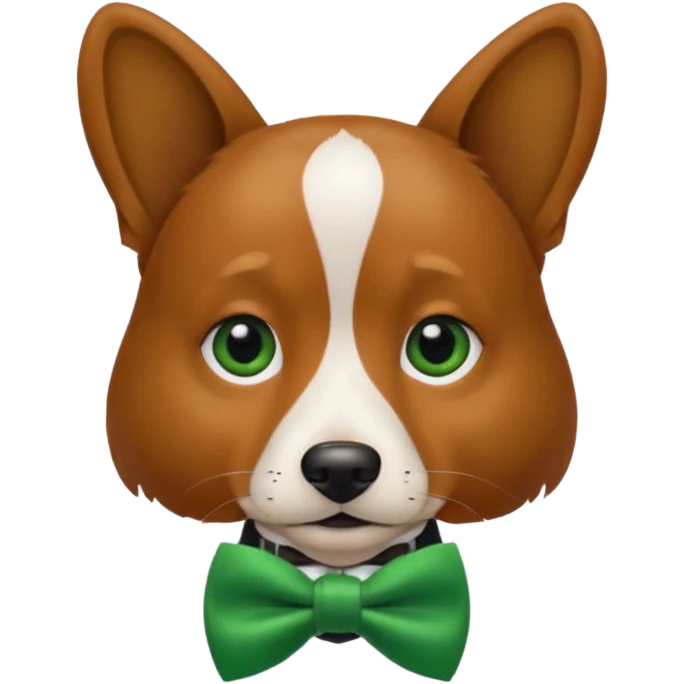 dog with a green bow tie emoji