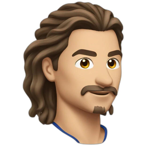 Zlatan witl long brown hair emoji