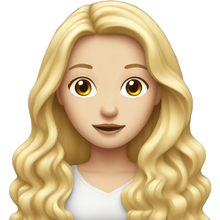 White girl with long blond hair  emoji