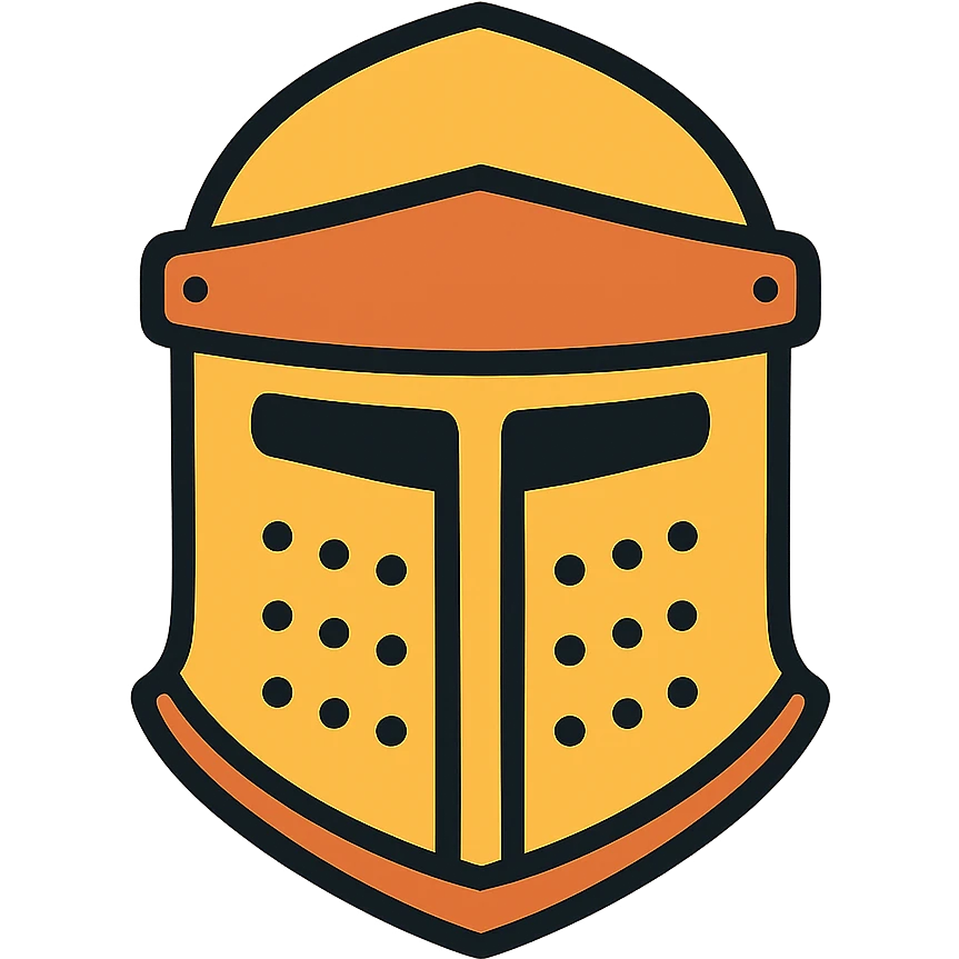 Detailed medieval tournament helmet with light rust accents emoji
