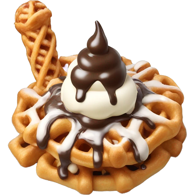 Funnel Cake with ice cream emoji