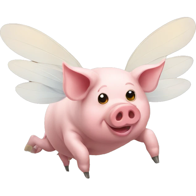 Pig fly with the bird wings emoji