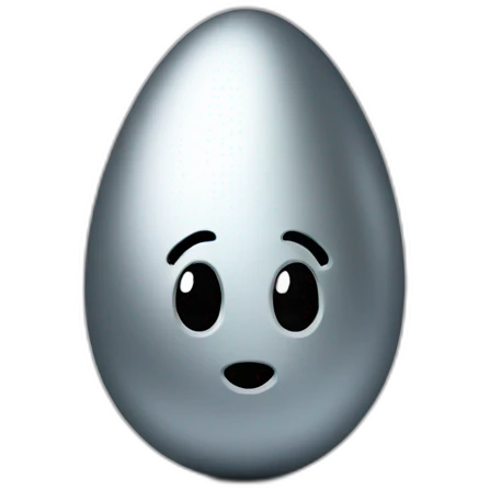 silver egg with a question mark over emoji