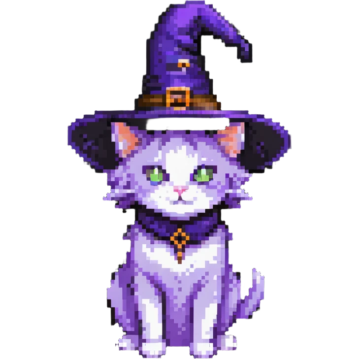 purple witch cat emoji