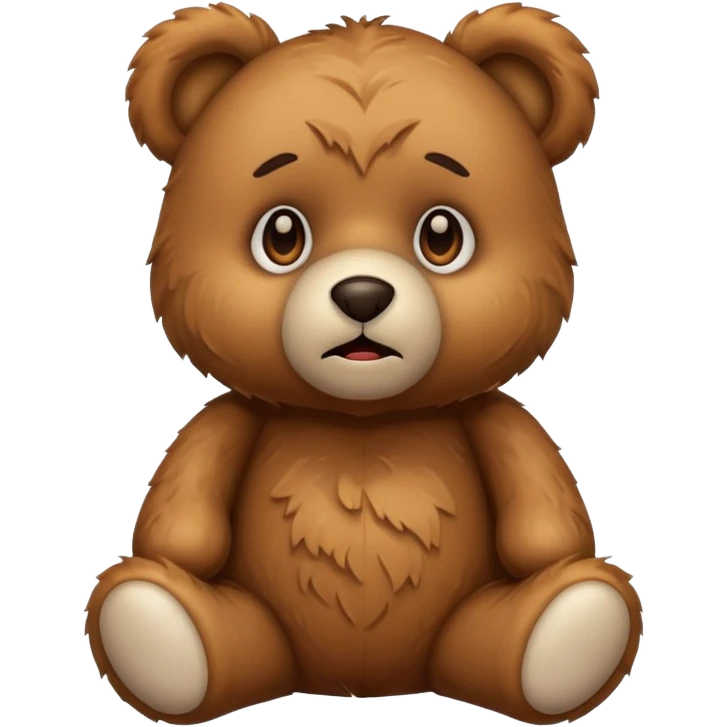 Scared teddy bear emoji