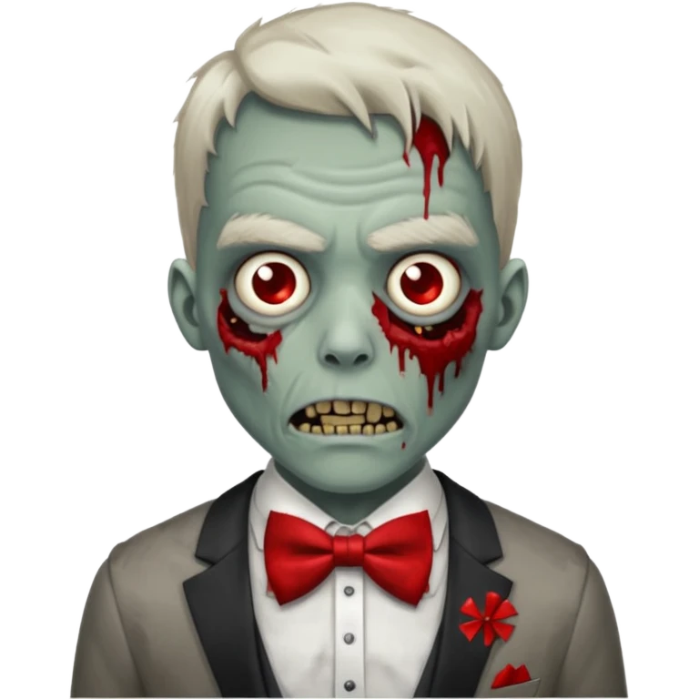 zombie with red bow tie emoji