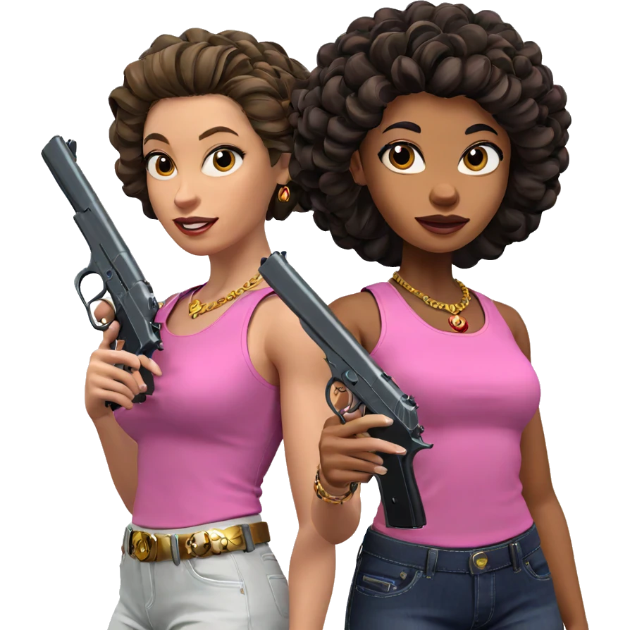 girls with guns and jewelry emoji