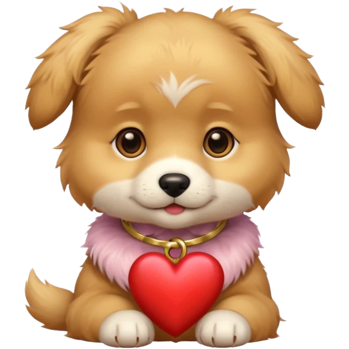 valentine's day themed puppy emoji