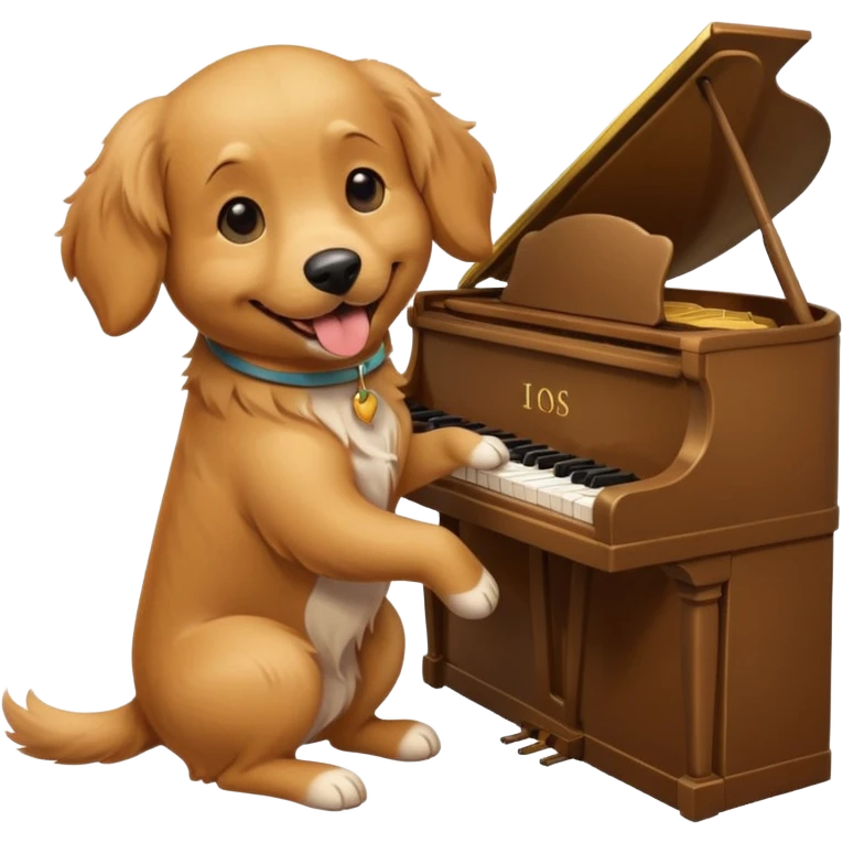 Un chien qui joue du piano emoji